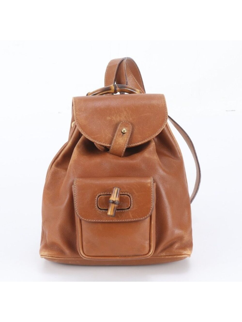 Gucci Vintage Bamboo Leather Backpack Shoulder Bag